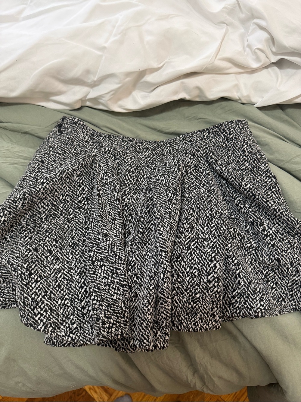 silence + noise Black and White Textured Mini Skirt